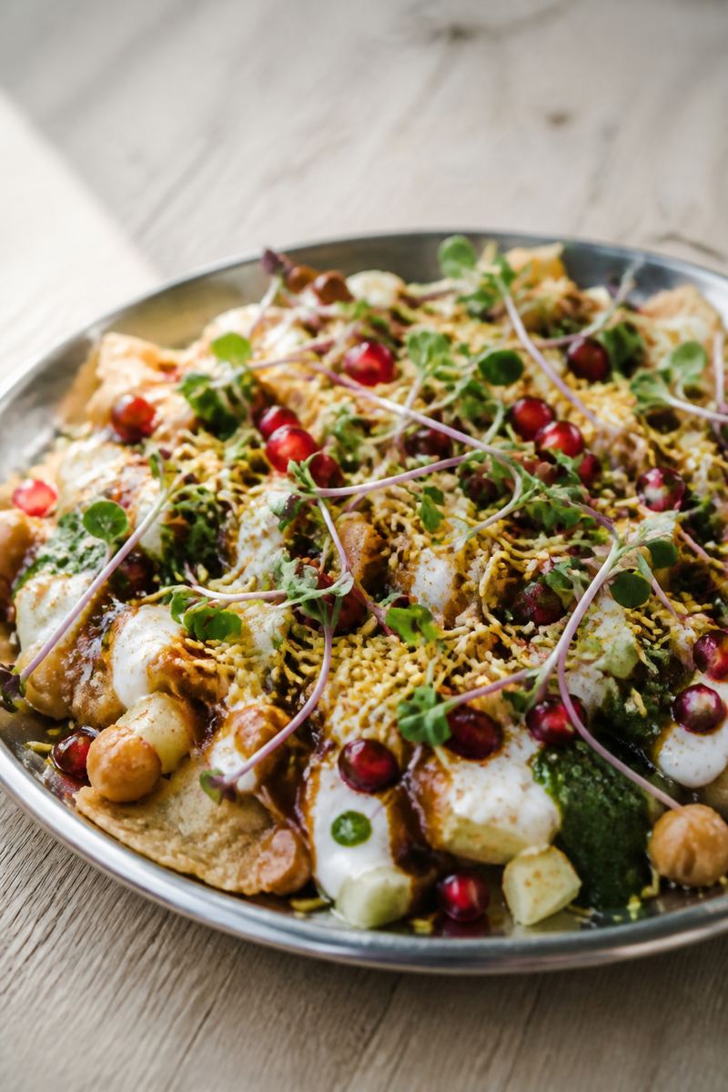 Radish microgreens on chaat